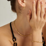 18k Gold Plated Silver Interlocking Chain Bracelet