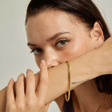 18k Gold Plated Silver Herringbone Thick Chain Bracelet