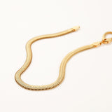 18k Gold Plated Silver Herringbone Thick Chain Bracelet