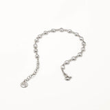 18k White Gold Plated Silver Round Stone Bracelet