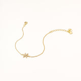 18k Gold Plated Silver Flower Bracelet with Zircon Stone