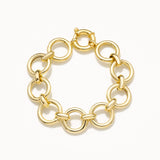 18k Gold Plated Silver Thick Circle Chain Bracelet