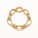 18k Gold Plated Silver Knot Detailed Chain Bracelet