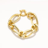 18k Gold Plated Silver Chain Bracelet with Silver Rope Detail