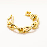 18k Gold Plated Silver Chain Bracelet with Silver Rope Detail