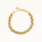 18k Gold Plated Silver Textured Weave Chain Bracelet