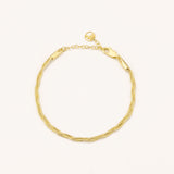 18k Gold Plated Silver Textured Thin Chain Bracelet