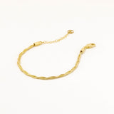 18k Gold Plated Silver Textured Thin Chain Bracelet