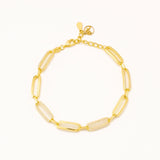 18k Gold Plated Silver Chain Bracelet with Zircon Stone
