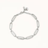 18k White Gold Plated Silver Chain Bracelet with Zircon Stone