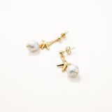 18k Gold Plated Silver Pearled Starfish Earrings