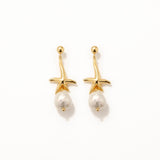 18k Gold Plated Silver Pearled Starfish Earrings