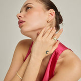 18k Gold Plated Silver Mini Star Earrings with Zircon Stone