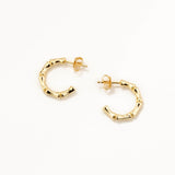 18k Gold Plated Silver Bone Hoop Earrings