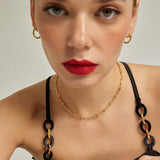 18k Gold Plated Silver Bone Hoop Earrings