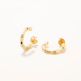 18k Gold Plated Silver Bone Hoop Earrings