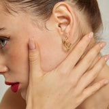 18k Gold Plated Silver Bone Hoop Earrings