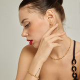 18k Gold Plated Silver Bone Hoop Earrings