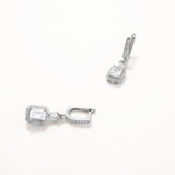 18k White Gold Plated Silver Zircon Stone Dangle Earrings
