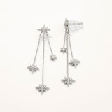 18k White Gold Plated Silver Pendant Polar Star Earrings