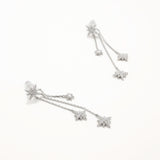 18k White Gold Plated Silver Pendant Polar Star Earrings