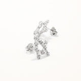 18k White Gold Plated Silver Zircon Stone Star Earrings