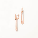 Rose Plated Silver Dangle Paper Clip Earrings
