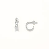 18k White Gold Plated Silver Curved Earrings