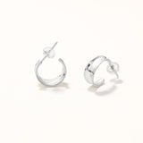 18k White Gold Plated Silver Curved Earrings
