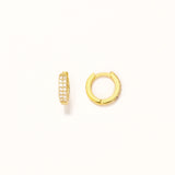 18k Gold Plated Silver Hoop Earrings with Zircon Stones