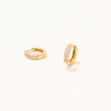 18k Gold Plated Silver Hoop Earrings with Zircon Stones