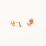 Rose Plated Silver Mini Pearl Earrings