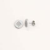 18k White Gold Plated Silver North Star Figure Earrings