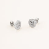 18k White Gold Plated Silver North Star Figure Earrings