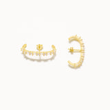 18k Gold Plated Silver Spiral Earrings with Zircon Stones