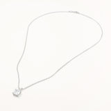 18k White Gold Plated Silver Mini Zircon Single Stone Necklace