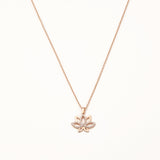 Rose Plated Silver Lotus Necklace with Zircon Stone