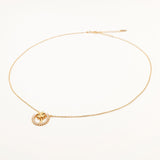 18k Gold Plated Silver Clover Circle Necklace with Zircon Stone