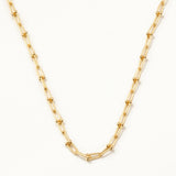 18k Gold Plated Silver Interlocking Chain Necklace