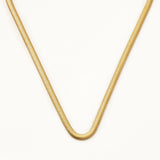 18k Gold Plated Silver Herringbone Thick Chain Necklace