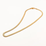 18k Gold Plated Silver Herringbone Thick Chain Necklace