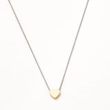18k Gold Plated Silver Mini Heart Necklace Silver-Gold Color