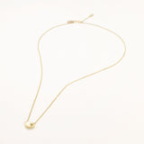 18k Gold Plated Silver Mini Heart Stone Chain Necklace