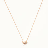 Rose Plated Silver Mini Heart Stone Chain Necklace