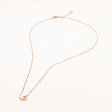 Rose Plated Silver Mini Heart Stone Chain Necklace