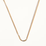 18k Gold and Rose Plated Silver Tri-Color Textured Chain Necklace