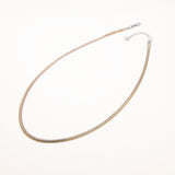 18k Gold and Rose Plated Silver Tri-Color Textured Chain Necklace