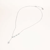 18k White Gold Plated Silver Sequenced North Star Necklace with Zircon Stone