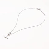 18k White Gold Plated Silver Pendant Geometric Shaped Necklace with Zircon Stone