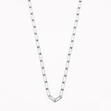 18k White Gold Plated Silver Paper Clip Chain Necklace